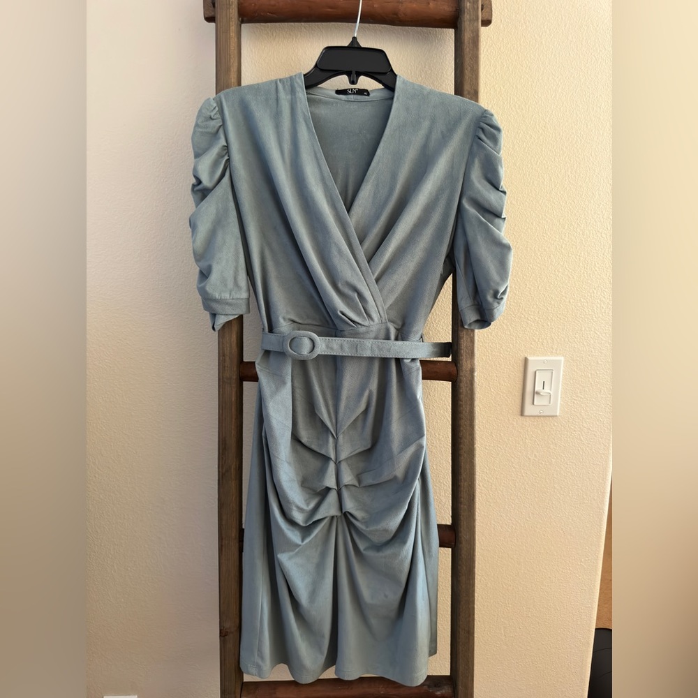 Blue women dress Midi Size Small